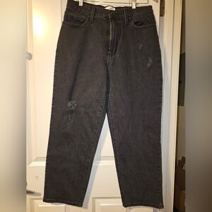 Womens Black Distressed Jeans